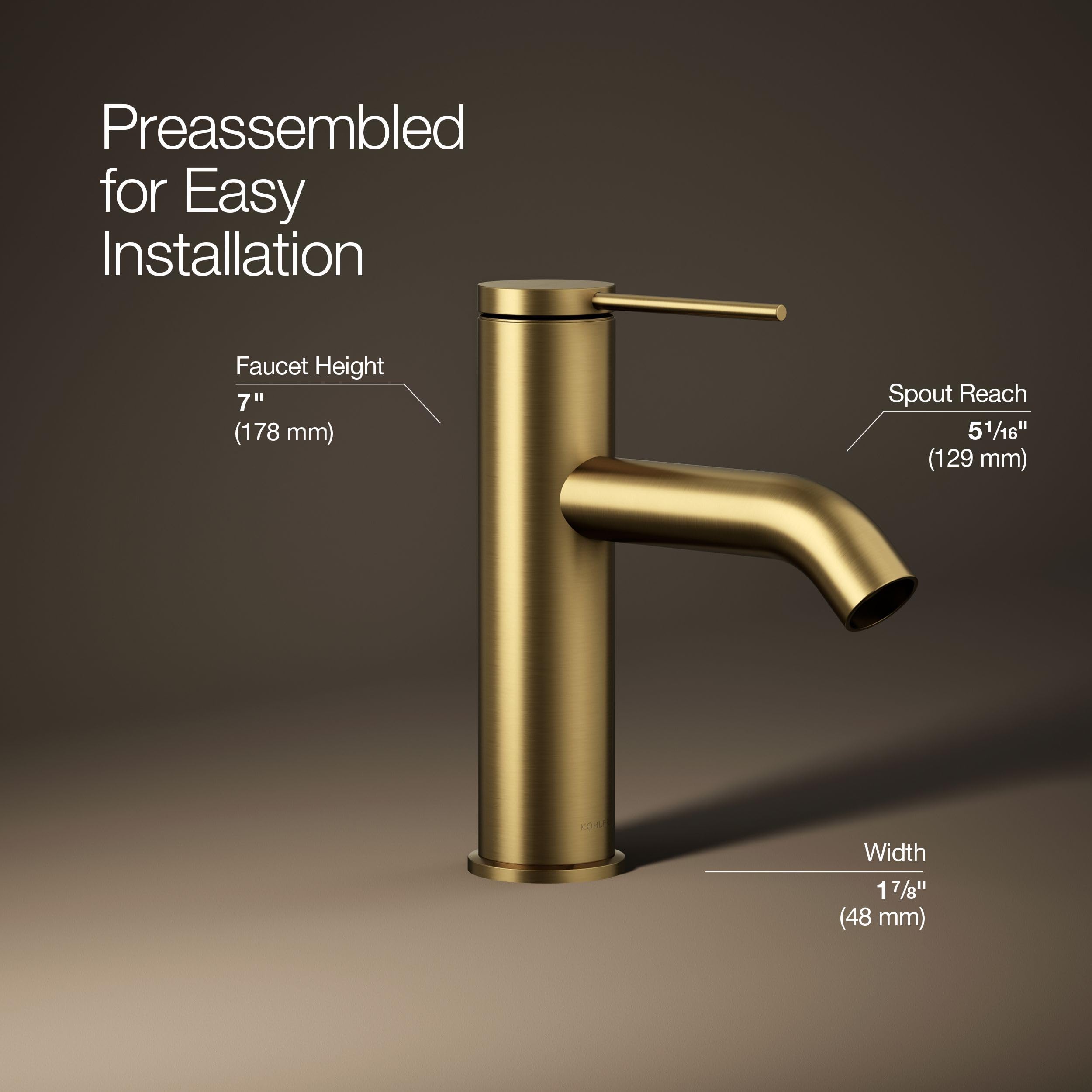 Kohler 77958-4A-2MB Components® Single-Handle Bathroom Sink Faucet